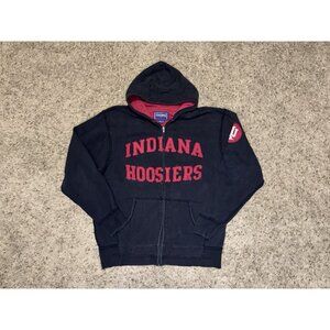 CHAMPS INDIANA HOOSIERS Full Zip DISTRESSED Hoodie Sweatshirt MED READ